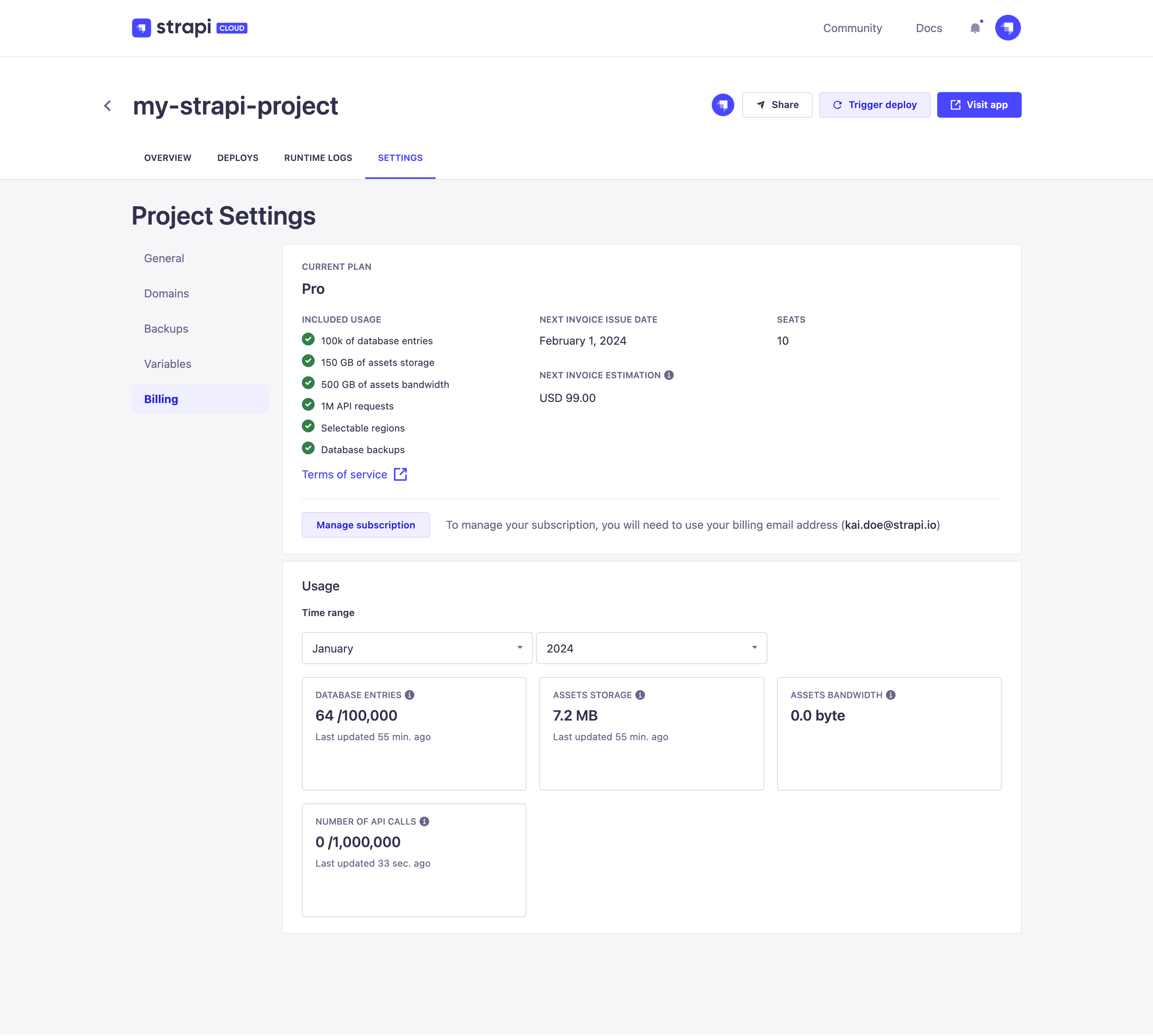 Project billing